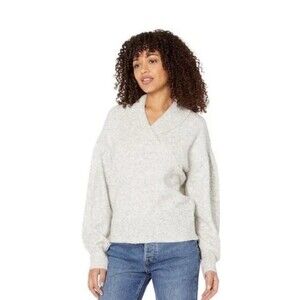 Madewell Vinson Shawl Collar Pullover Knit Sweater Gray Womens Medium Wool Blend